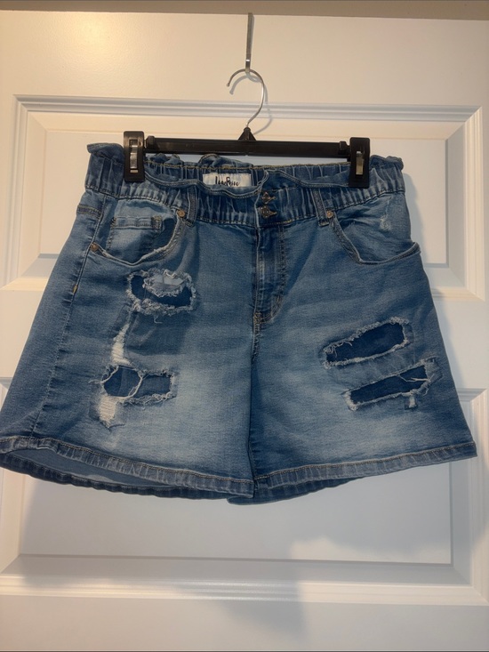 Indigo Rein Pants - Distressed Light Blue Jean Shorts